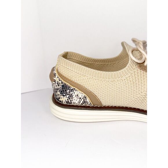 Cole Haan Original Grand Beige Lace Up Loafers Faux Snake Print Womens 10 B - Picture 13 of 16